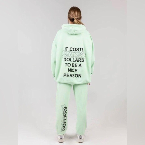 REVOLVE Tops - REVOLVE Mint Green Hoodie and Sweatpants Set